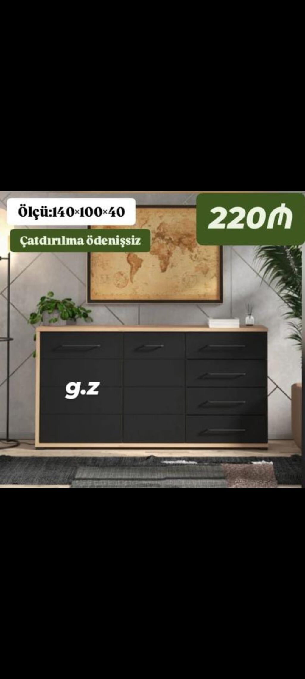 Mebel: Geniş çekmecəli komod Ölçü: 140 100 40 sm Qiymət: 220 — Komodlar və tumbalı, Masazır