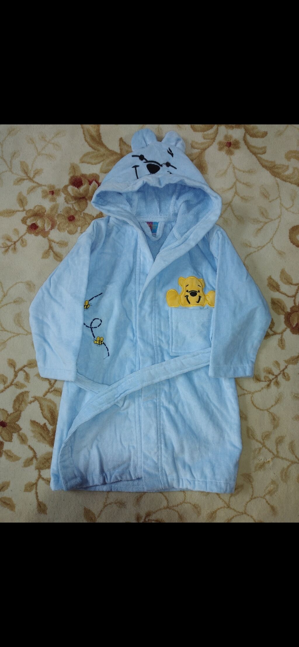 Uşaq üçün kapüşonlu bornoz - Rəng: açıq mavi - Material: yumşaq, suyu — Uşaq geyimi, Bakı