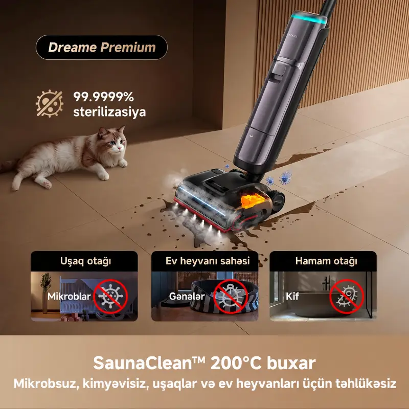 Dreame H16 Pro Steam Wet and Dry Vacuum Cleaner (HHR48F) — Tozsoran, Bakı (4)