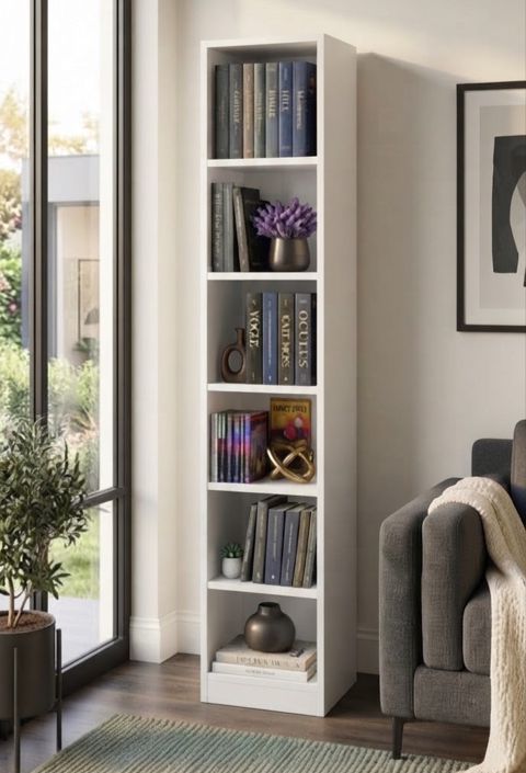 Kitablar üçün stellaj, Laminat, Ağ, 180x35x28 sm — Bakı