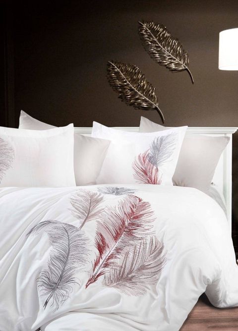 Yataq dəsti Dantela Vita Collection DT_120728_RB, pambıq/satin, ağ, yorğan üzü 200x220 sm, mələfə 240x260 sm, naxışlı yastıq üzü 2 əd 50x70 sm, sadə yastıq üzü 2 əd 50x70 sm — Bakı