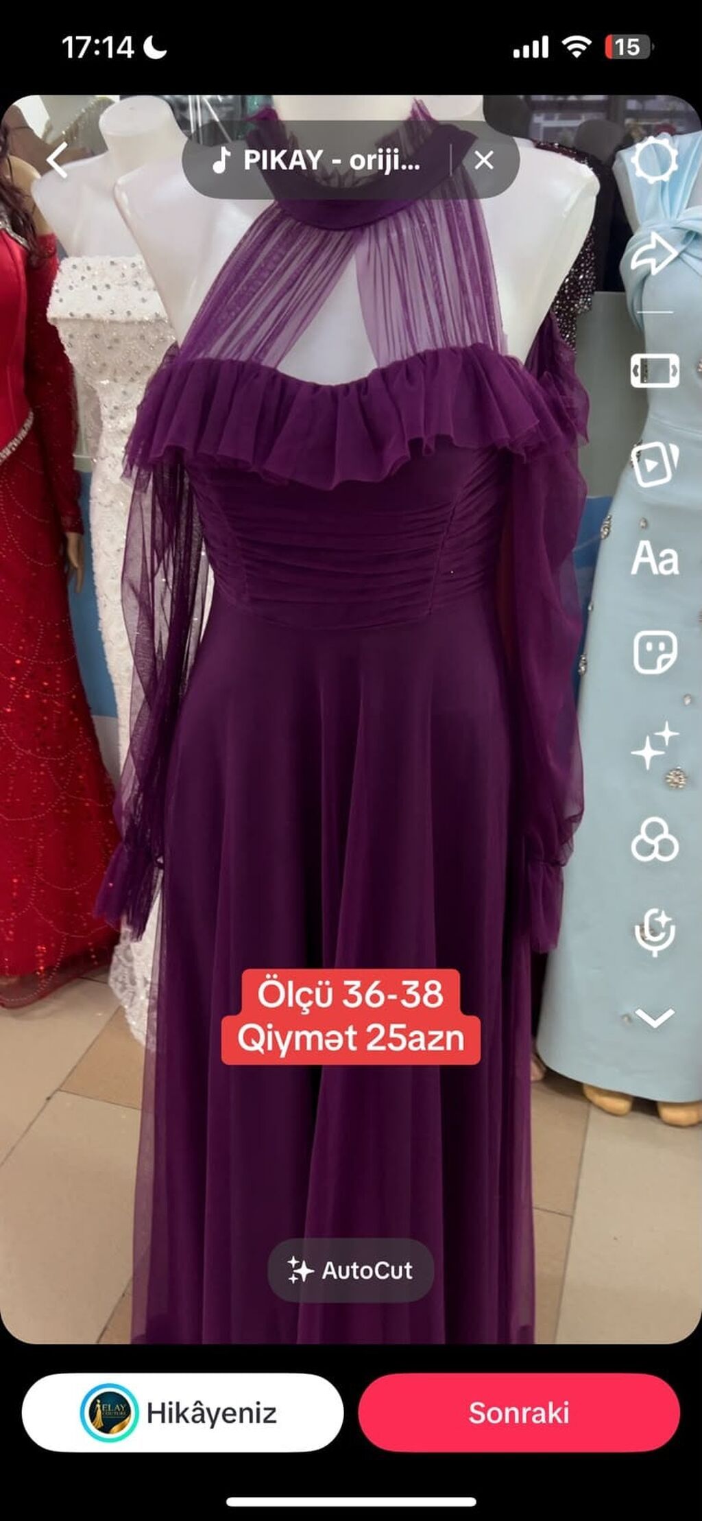 Zərif ziyafət donları seçimi 1) Şampan rəngli qısa ziyafət donu — Axşam paltarları, Sumqayıt (2)