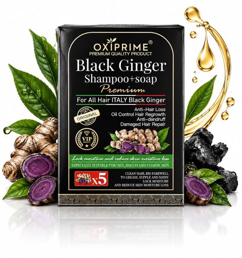 Bərk şampun saçlar üçün Oxiprime Black Ginger 100 q — Bakı