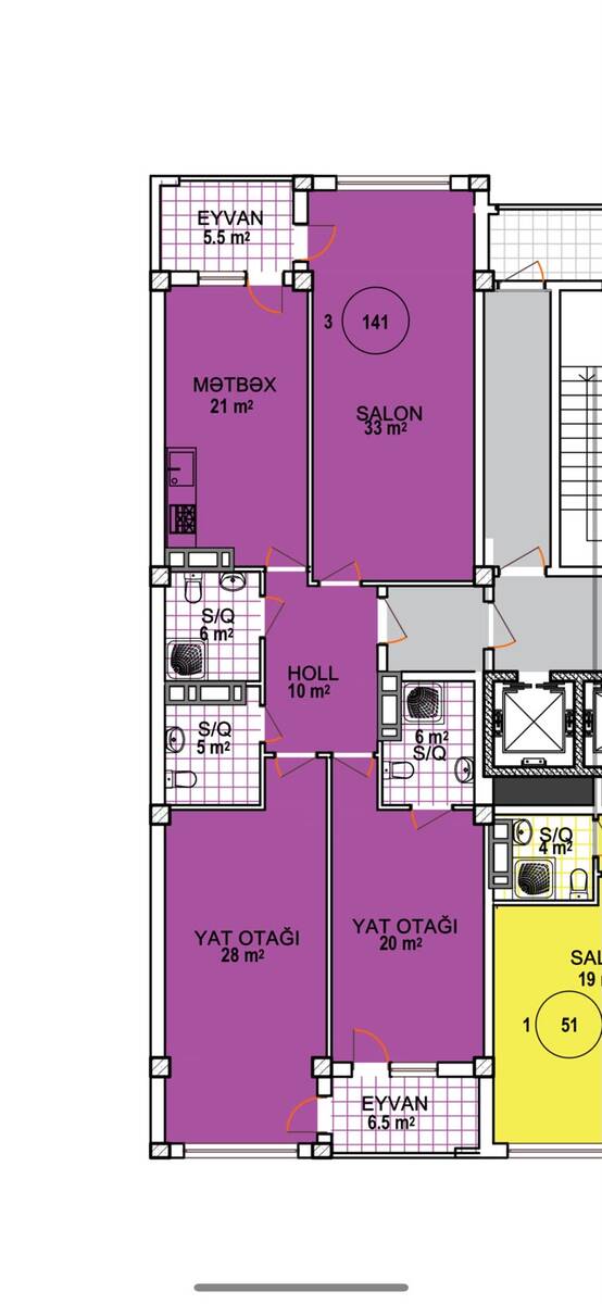 Satılır 3 otaqlı yeni tikili 141 m² — Mənzil, Bakı (8)