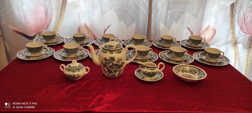 Çay dəsti, rəng - Yaşıl, Farfor, Villeroy & Boch, Almaniya — Süfrə qabı, Bakı (9)