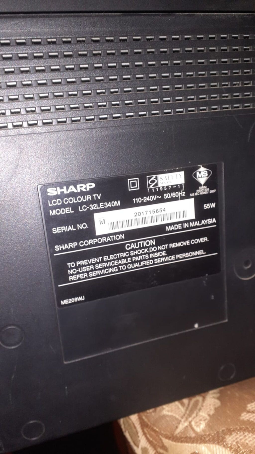 Sharp televizorun satılır.Ekraninda xett var.Pultu yoxdu.Qiymet sondu — Televizorlar, Bakı