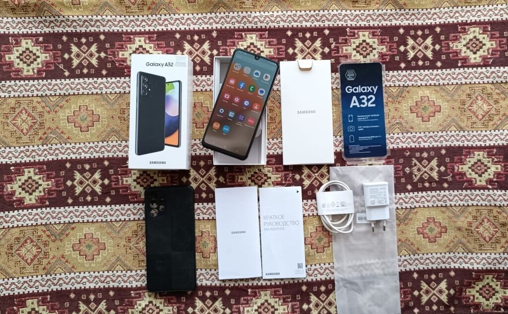 Samsung Galaxy A32, 128 GB, rəng - Göy, Sensor, Barmaq izi, İki sim kartlı — Samsung, Bakı