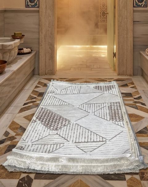 Hamam və tualet üçün xalça SH1, süni ipək, bej, 50x80 sm — Bakı
