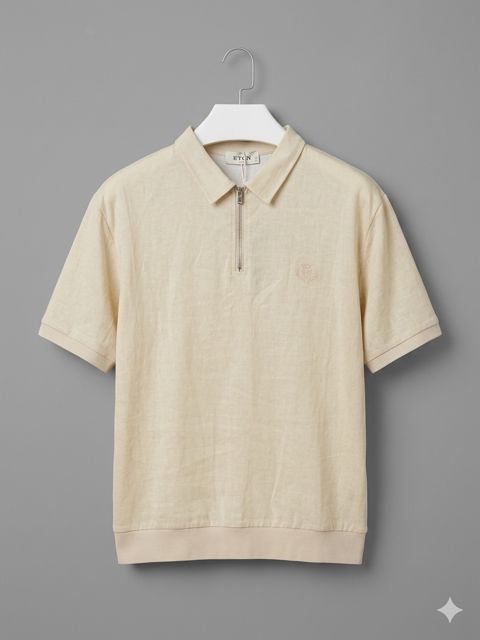 Kişilər üçün polo 99010, pambıq, bej, ölçü M — Bakı