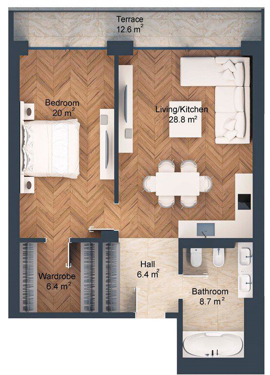 Satılır 2 otaqlı yeni tikili 98.9 m² — Mənzil, Bakı (8)
