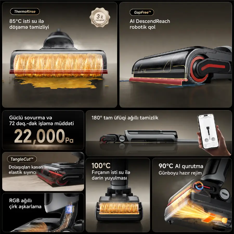 Dreame H15 Pro Heat wet and dry Vacuum Cleaner (HHR48A) — Tozsoran, Bakı (2)