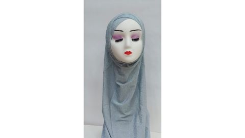 Hicab 2229783, laykra/şifon, gümüşü — Bakı