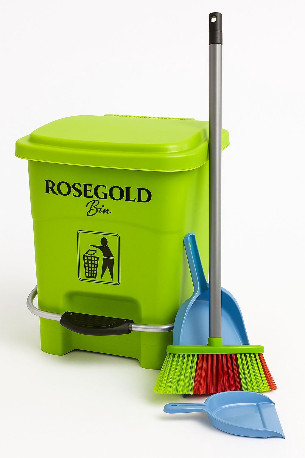 Zibil çəni Rosegold Green + süpürgə və xəkəndaz Hədiyyə — Mallar, Bakı
