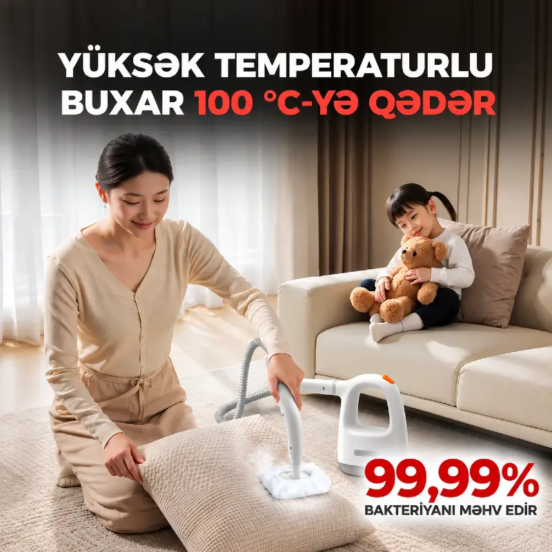 Deerma Handheld Steam Machine ZQ01 — Buxar təmizləyicilər və buxar süpürəsi, Bakı (3)