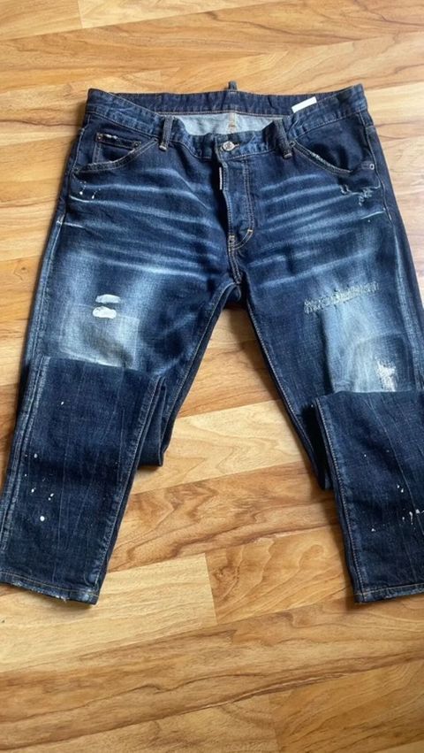 Kişi cins şalvarı – tünd mavi (indigo) rəng, “distressed” effektli — Mehdiabad