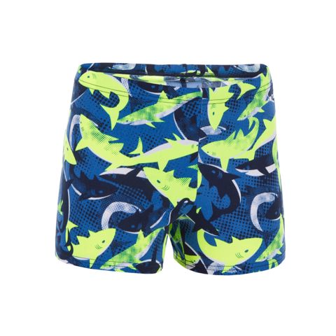 Oqlanlar üçün üzgüçülük bokseri Decathlon 500 Fitib Shark, qara/sarı, ölçü 131-140 sm — Bakı