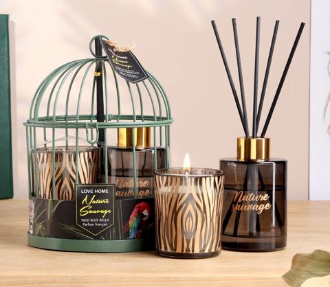 Hədiyyə dəsti Love Home Mrg_032, Wild Blue Bella (diffuzor 100 ml + şam 6x7 sm) — Bakı