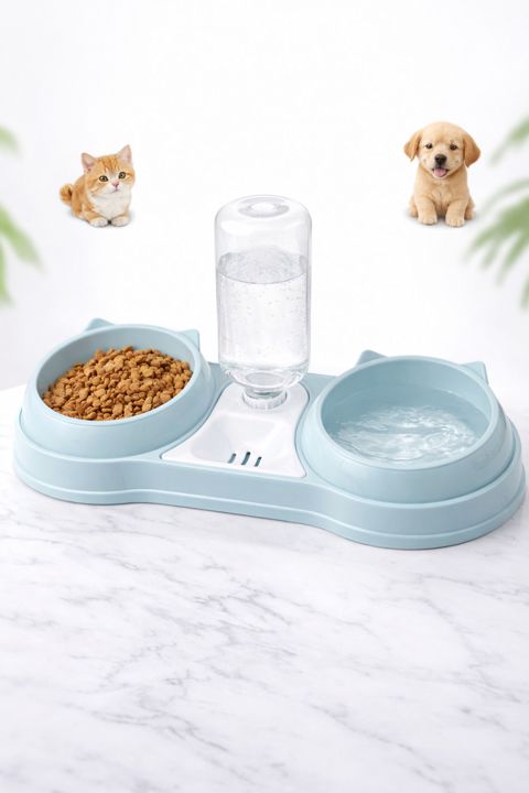 İkili kasa və su qabı DuoBowl, mavi — Bakı