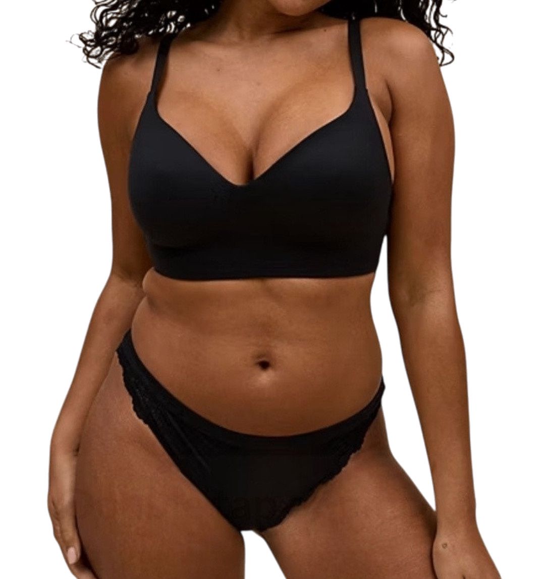 Qadınlar üçün 3 ədədli tuman dəsti Brazilknickers, qara, parça, ölçü 3XL — Mallar, Bakı