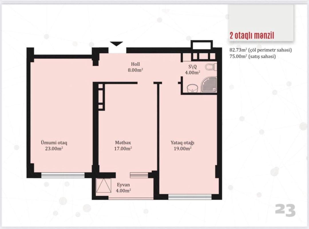 Satılır 2 otaqlı yeni tikili 82.7 m² — Mənzil, Bakı (5)