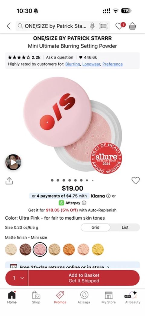 One/sıze by Patrick Starrr – Mini Ultimate Blurring Setting Powder — Bakı