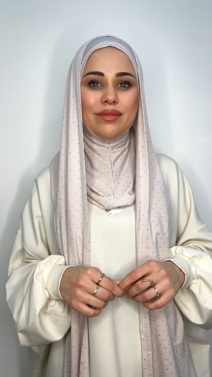 Hicab VC_1877501, açıq boz, pambıq, one size — Mallar, Bakı