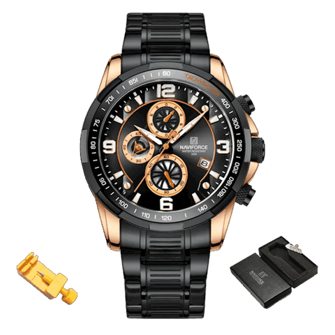 Kişi qol saatı Naviforce NF8020S Black/Rosegold — Bakı