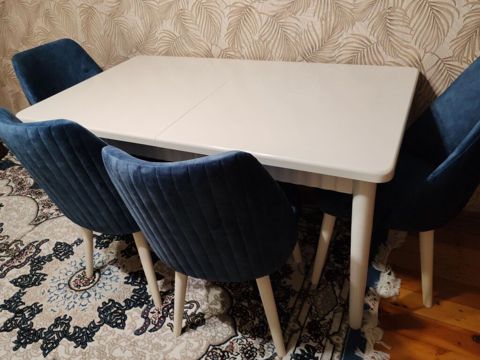 Masa–stul dəsti - Masa: MDF boyalı, Aytaşı rəngi. Ölçü: 160/200 x 90 — Sumqayıt