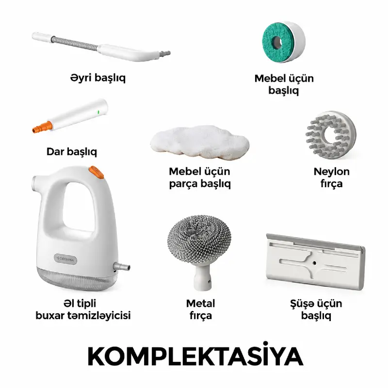 Deerma Handheld Steam Machine ZQ01 — Buxar təmizləyicilər və buxar süpürəsi, Bakı (6)