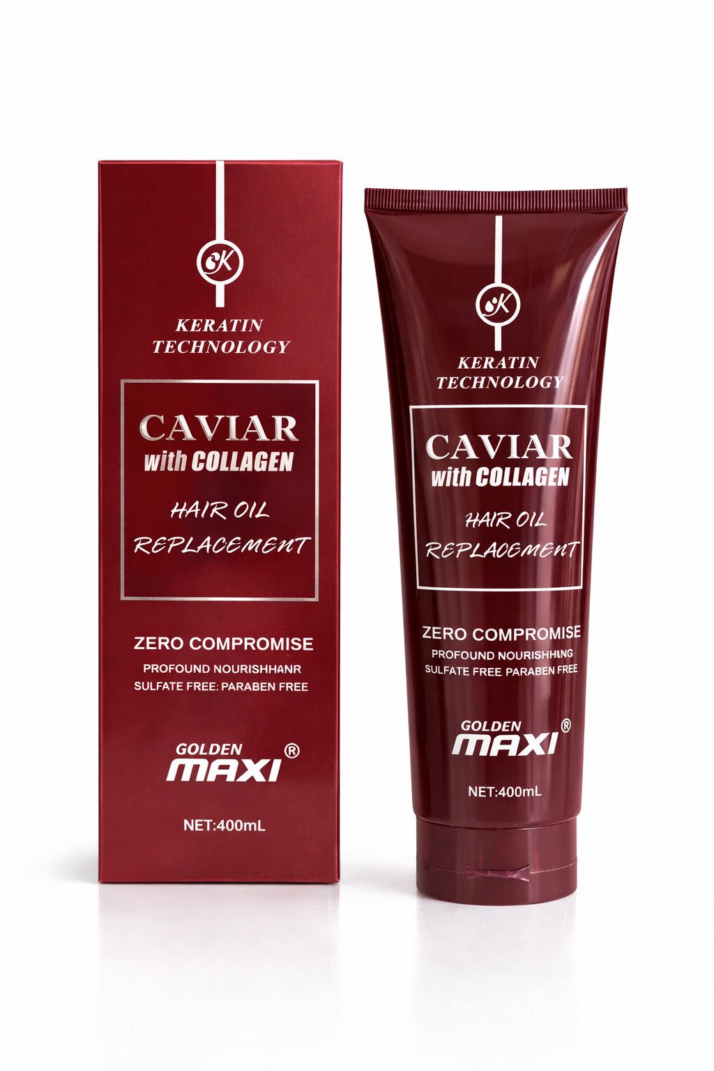 Saçlar üçün balzam-maska Keratin Technology Caviar with Collagen Hair Oil Replacement Golden Maxi, 400 ml — Mallar, Bakı (2)