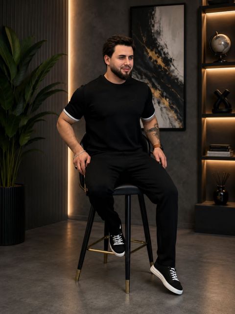 Kişilər üçün idman kostyumu 2379052, qara, pambıq, ölçü S — Bakı