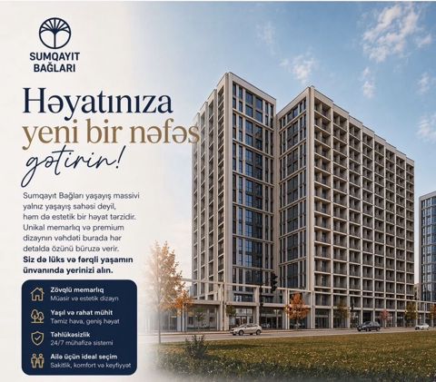 2 otaqlı, Yeni tikili, 57 kv. m — Sumqayıt