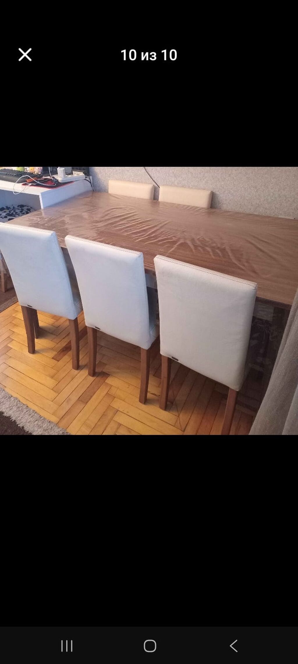 Kılım emək masası və stul dəsti - Geniş düzbucaqlı yemək masası — Masalar və stullar, Bakı (2)