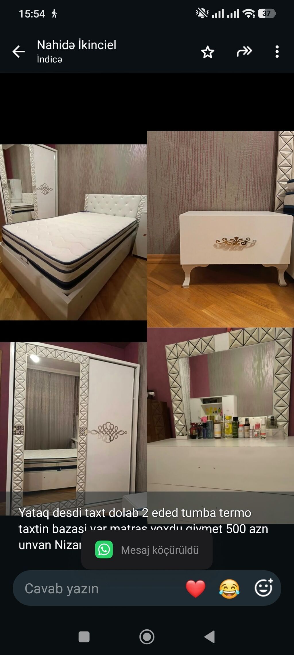 Yataq desdi taxt dolab 2 eded tumba termo taxtin bazasi var matras — Yataq otağı mobilya dəstləri, Bakı