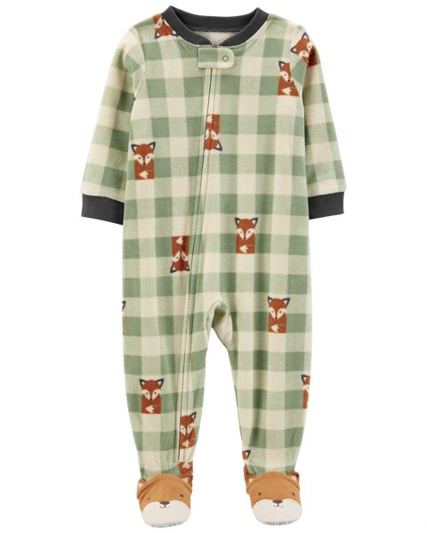 Oğlanlar üçün pijama-kombinezon Carter's, yaşıl, flis, ölçü 2 yaş — Bakı