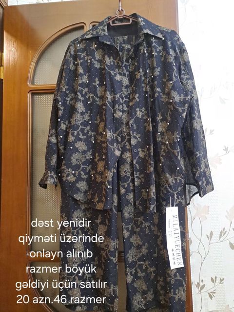 Qadın geyim dəsti – Mılaıyuechen marka - Rəng: tünd (qara) fon — Bakı