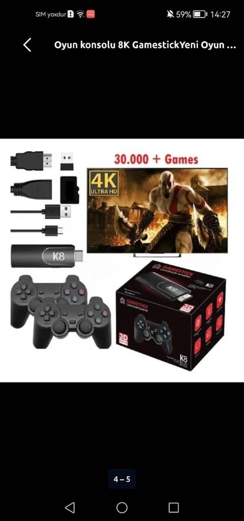 Gamecty K8 oyun konsol seti 40000 — Bakı