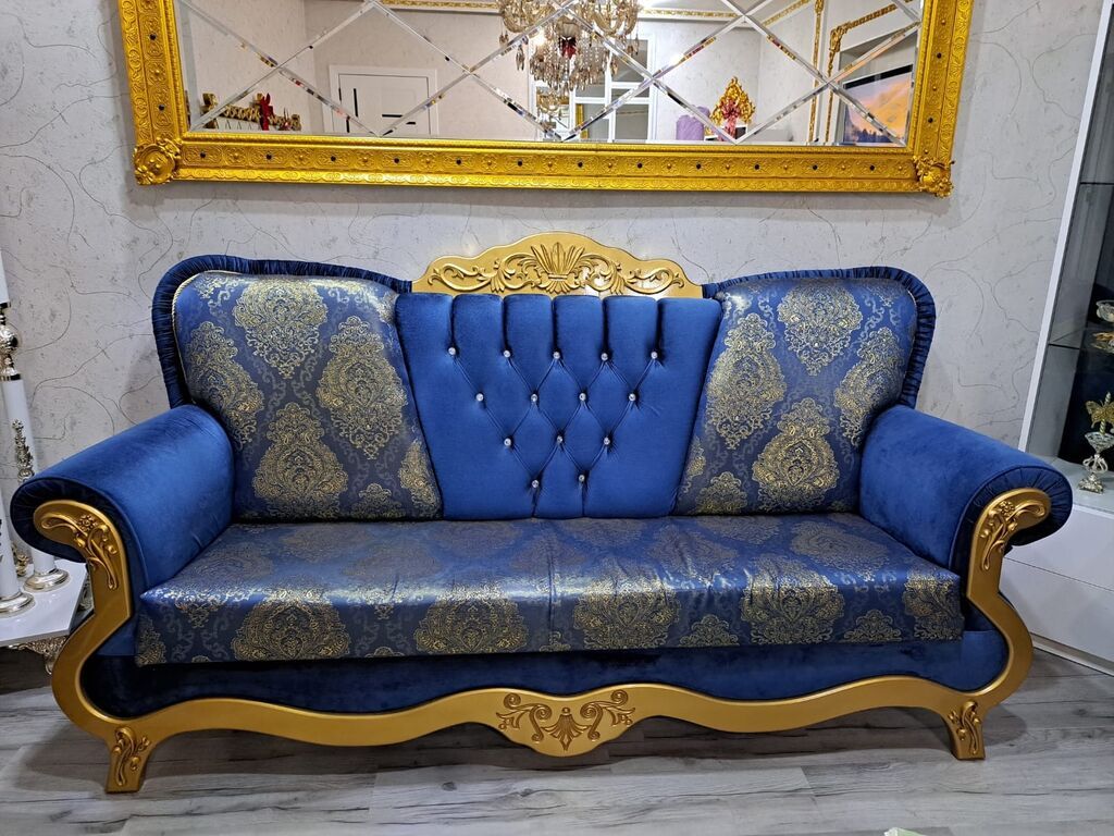 Klassik üslubda 3+1 oturma dəsti - Tərkibi: 3 nəfərlik divan və 1 — Yumşaq mobilya dəstləri, Bakı (2)
