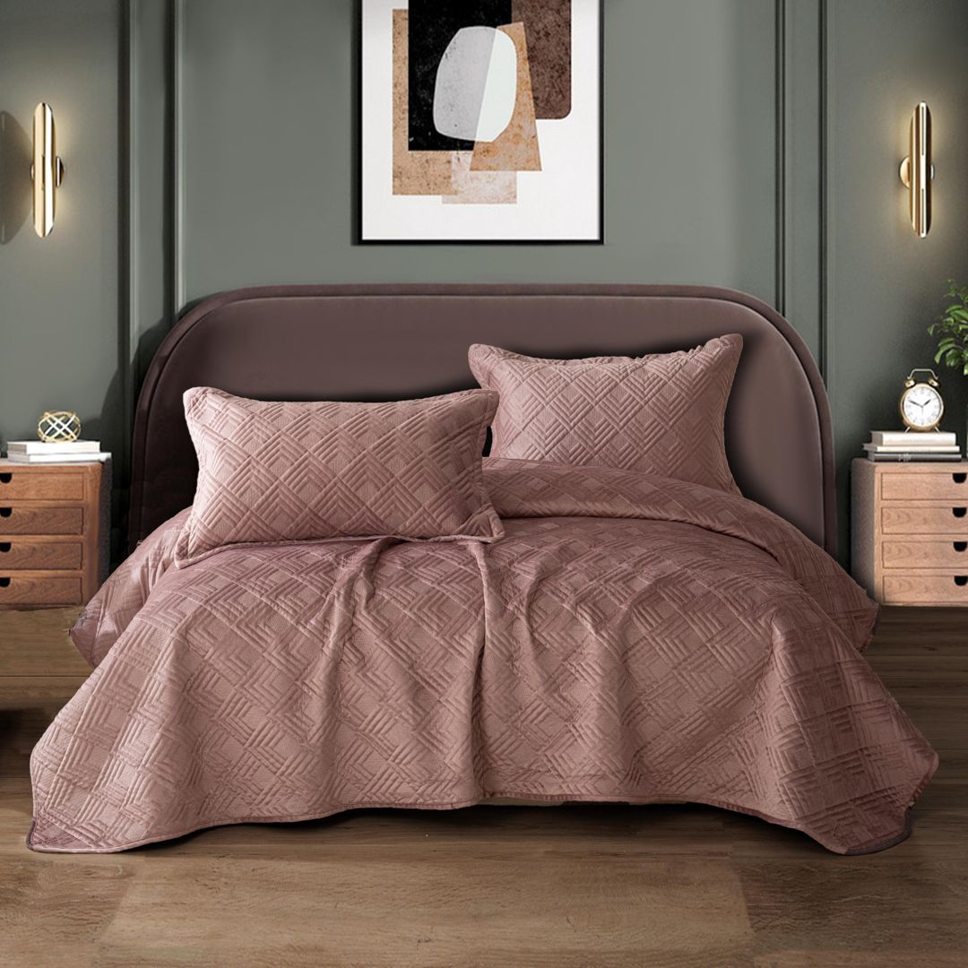 Örtük və yastıq üzü dəsti Annaberry, velur, çəhrayı, 230x250 — Mallar, Bakı
