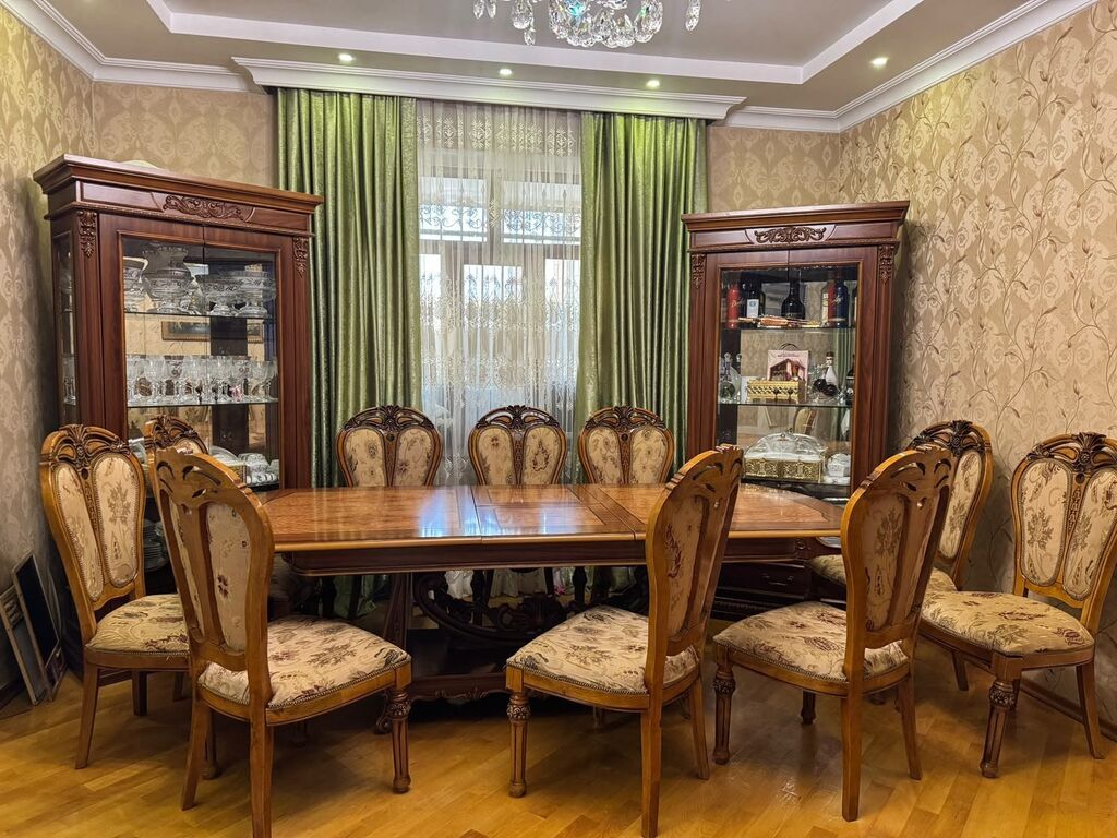 Qonaq otağı üçün, İşlənmiş, Dördbucaq masa, 6 stul — Masalar və stullar, Bakı