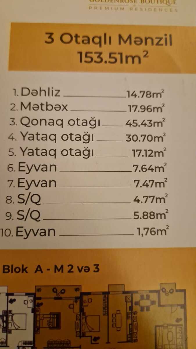 Satılır 3 otaqlı yeni tikili 154 m² — Mənzil, Bakı (3)