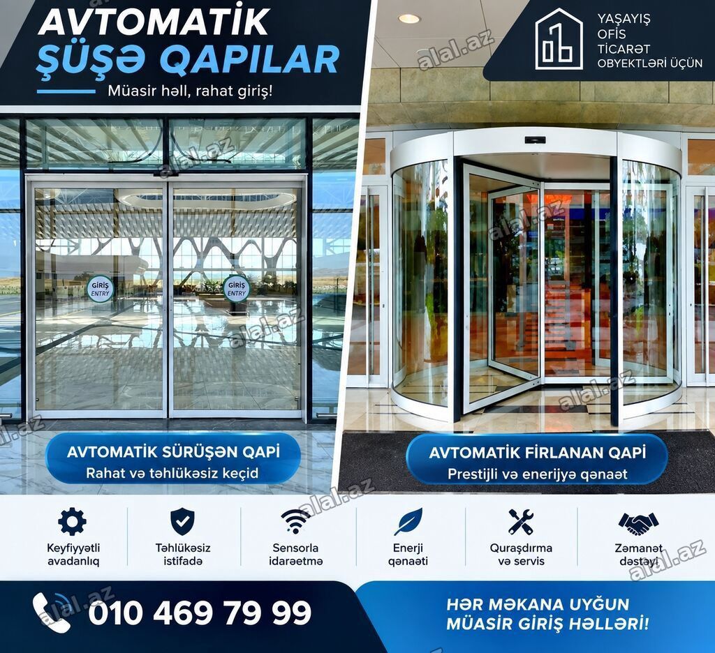 Avtomatik şüşə qapılar – hər məkana uyğun müasir giriş həlləri — Təmir və inşaat, Bakı