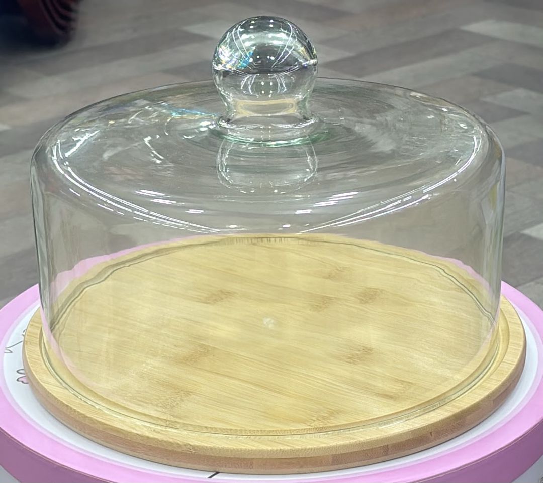 Tort qabı, bambuk/şüşə, şəffaf-qəhvəyi — Mallar, Bakı (2)