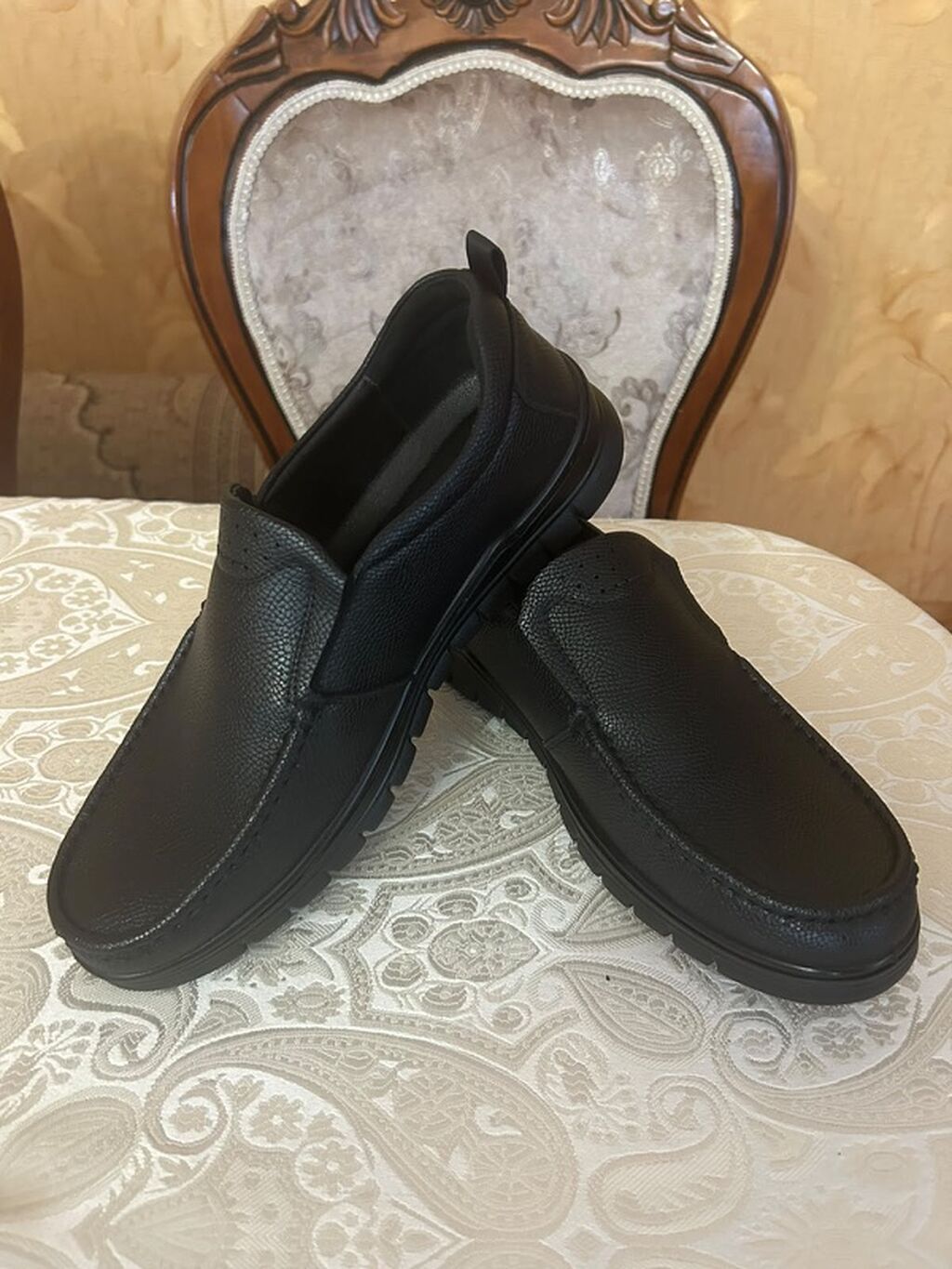 Qara rəngdə kişi loaferləri - Model: slip-on (bağsız), gündəlik və — Mokasin, Bakı (4)