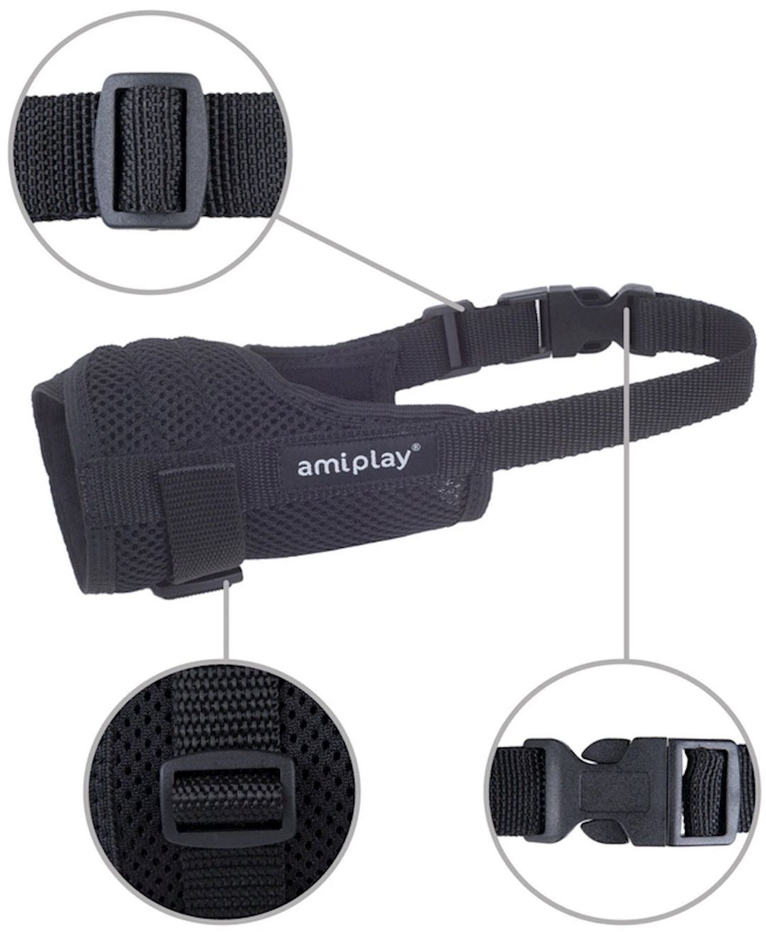 Ağızlıq Amiplay Air M itlər üçün, 17-20 x 25-40 sm, qara — Mallar, Bakı (3)