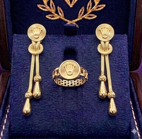 Zinət dəst sırğa və üzük 83854257, qızıl 585 əyar — Bakı