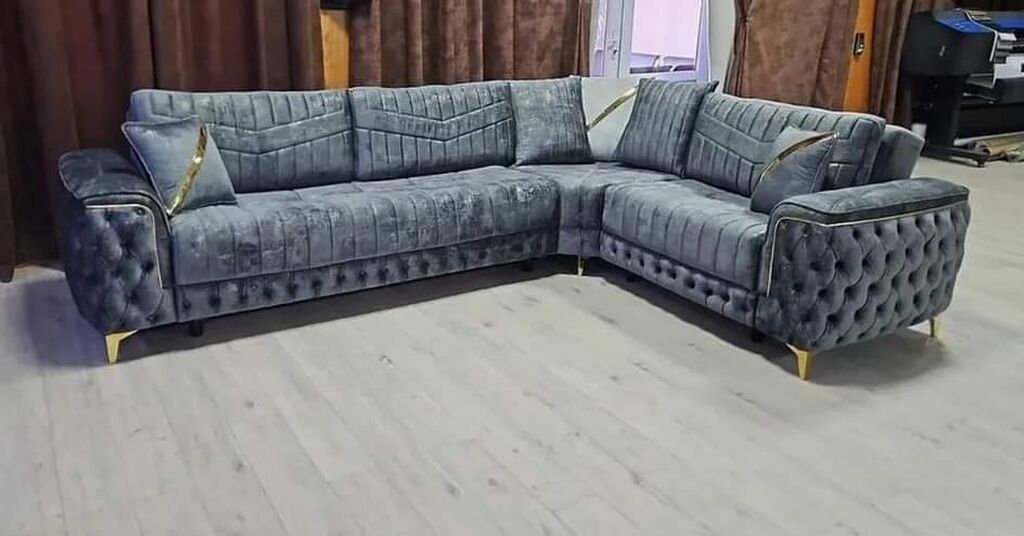 Künc divan dəsti – müasir və zərif dizayn Xüsusiyyətlər: - L formalı — Yumşaq mobilya dəstləri, Bakı (4)