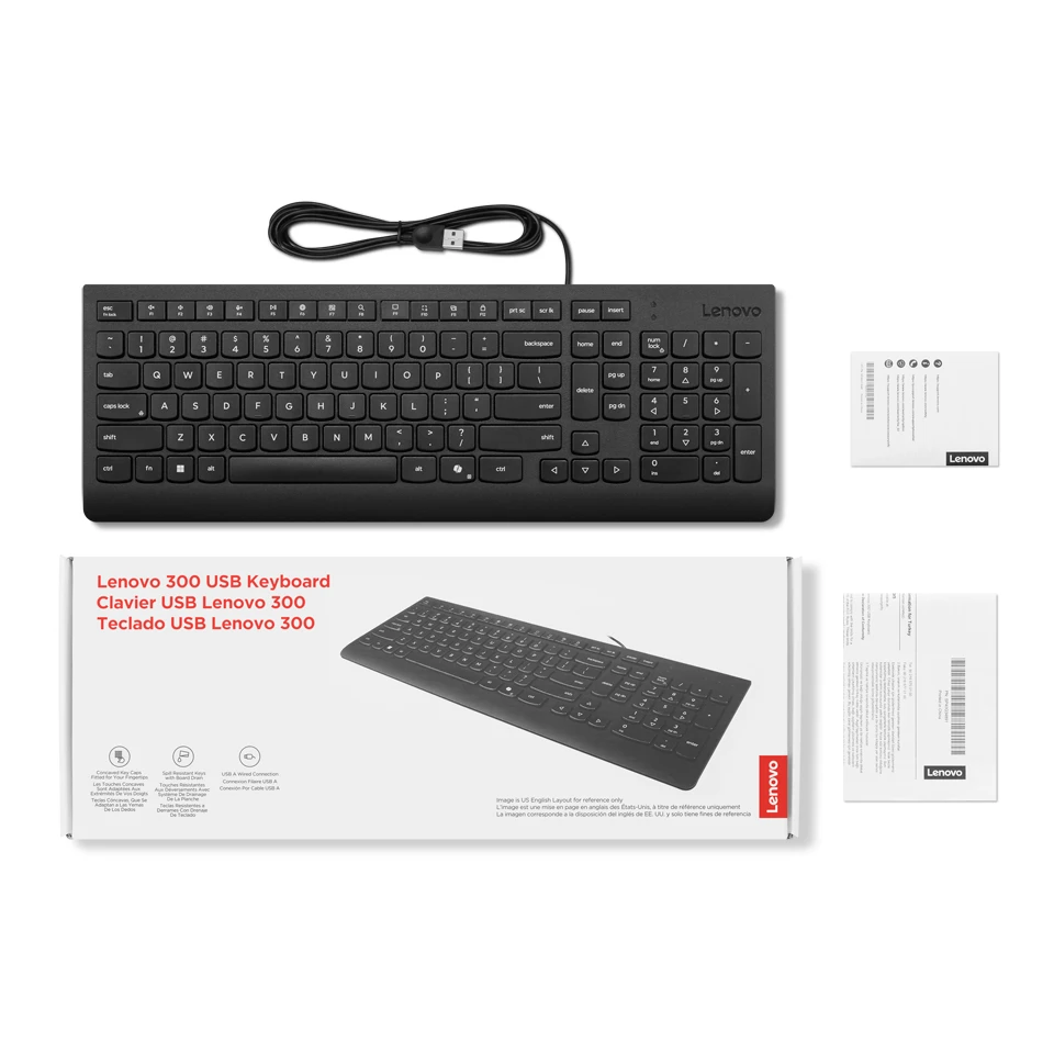 Lenovo 300 USB Keyboard Russian/Cyrillic (GX30M39684) — Veb kameralar, Bakı (3)