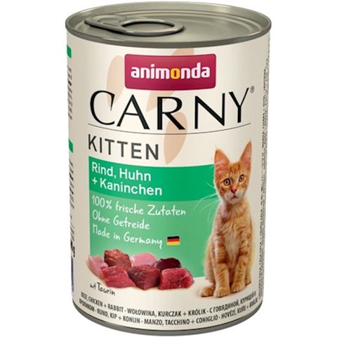 Konserva Animonda Carny Kitten pişik balaları üçün mal, toyuq və dovşan əti ilə 400 q — Bakı