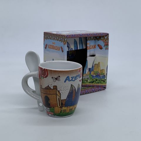 Krujka Azerbaijan AL-09, keramika, rəngbərəng, 100 ml — Bakı